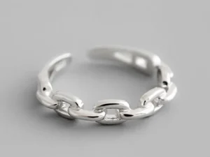 Fashion 925 Sterling Silver Cuba Chain Opne Rings For Women Luxury Fine Jewelry Female Cheap Things With