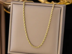 ZAKOL Stainless Steel Gold Color Chain Necklace Bracelets For Women Girl Fashion Non-fading Lady Jewelry Set Party Accessories