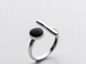 925 Sterling Silver Drip Glue Round ​Open Ring
