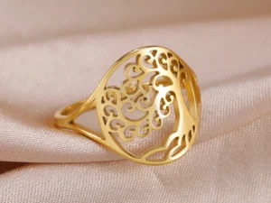 HIPEE Tree of Life Stainless Steel Rings Viking Amulet Silver/Gold Color Couple Ring Wicca Amulet Jewelry Family Friendship Gift