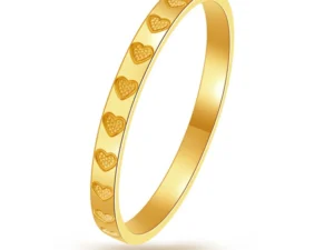 Golden 2mm Heart Ring Thin Finger