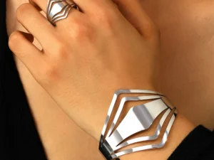 DGIDDK Stainless steel Simple bracelet ring set Fashion men women jewelry set Party Friends party gift